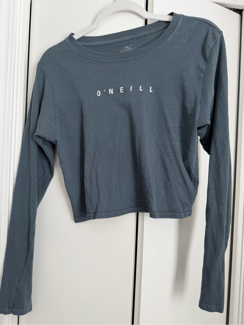 O'Neill Women's Long Sleeve Cropped Tee — Slate Blue Gray